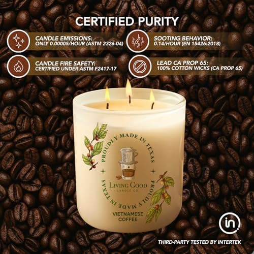 Rich Coffee Beeswax Candle, Roasted Bean & Sweet Vanilla, 90+ Hr, 15 Oz - Image 3