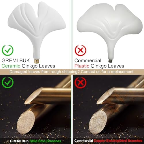 Tree Branch Chandelier, L79 Inch Ginkgo Leaf Chandeliers Brass Chandelier Pendant Light Fixtures for Dining Room Living Room Kitchen Island, 16-Light - Image 4