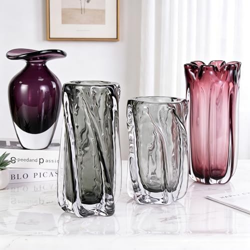 KAMMAK Glass Vase,Colored Hand Blown Decorative Vase - Image 7