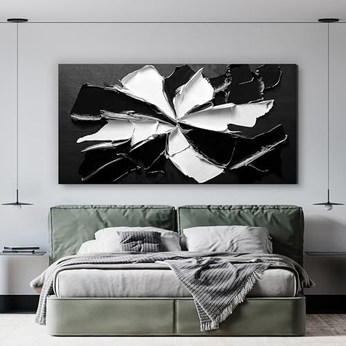 Abstract Wall Art Decor Modern Large Wall Art for Living Room Abstract Canvas Art Wall Decor Oversized Black and White Wall Art Prints Flowers Artwork for Walls Office Home Decorations 35" X 70" - Image 4
