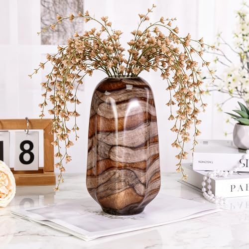 KAMMAK Glass Vase,Colored Hand Blown Decorative Vase - Image 3