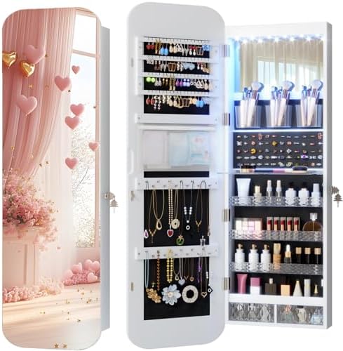 Vlsrka 47.2" Wall/Door Mounted Jewelry Cabinet Organizer Armoire W/Mirror by VlsrkaFurniture