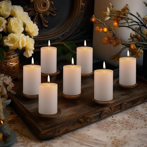 Housecret 50 Pack 2" D x 3" H White Unscented Pillar Votive Candles, Hand Poured Wax Candle (20 Hour Burn Time) Ideal Gifts for Weddings Birthdays Christmas Holidays Party - Image 5