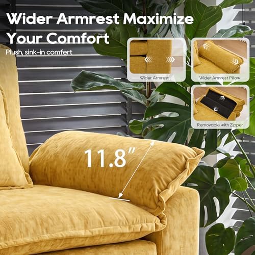 URRED Oversized Modular Sectional Sofa，Yellow：157" U Shaped - Image 6