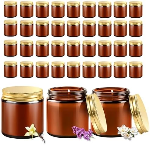 ACITHGL 36 Pcs 4oz Mini Mason Jar Candles Small Scented Candles Bulk Aromatherapy Ideal Souvenir Favors for Wedding Birthday Party (Vanilla, Lilac, Gardenia, Amber) by ACITHGL