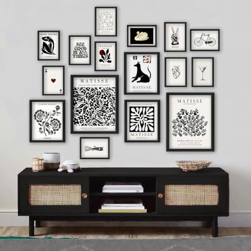 ANERZA 16 PCS Framed Black and White Wall Art Decor, Matisse Abstract Wall Prints for Bedroom, Gallery Wall Frame Set, Minimalist Posters for Living Room Aesthetic, Collage Kit, Dorm Home Artwork - Image 6