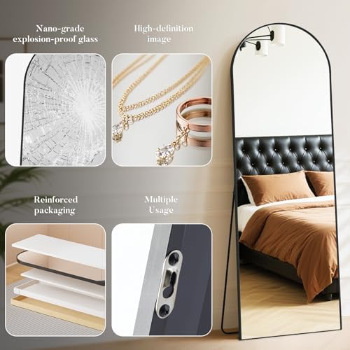 DUMOS Arched Mirror Full Length Floor, 56x21 Inch Full Body Standing Mirror - Image 4
