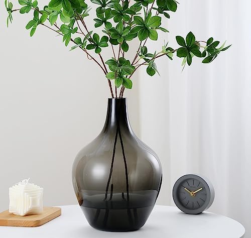 Gray Black Glass Vase - 12" Smoked Glass Vase by RyddeligHome-AestheticHomeDecor
