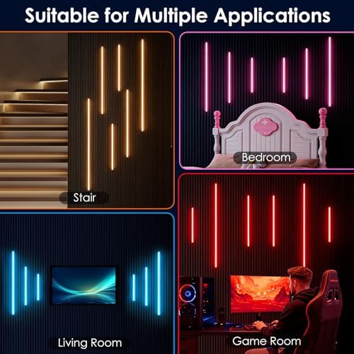 Smart RGB Slat Wall Lights for Panel-6PCS Recessed LED Lighting - Image 4
