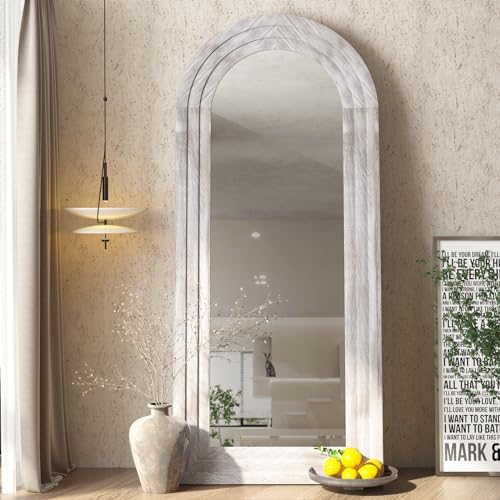 ZHUNFA Arched Full Length Mirror with Solid Wood Frame - Image 7