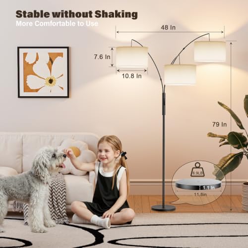 SIBRILLE Upgraded 36W Floor Lamps for Living Room - Super Bright Dimmable Tree Floor Lamp with Remote & Touch Control, Tall Lamp for Living Room Corner, Bedroom, Office - Image 6