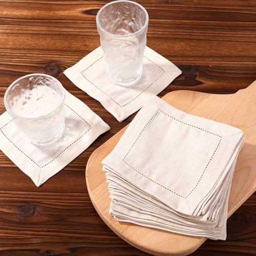 25pcs Linen Cocktail Napkins, Reusable Square Cocktail Napkins - Image 3