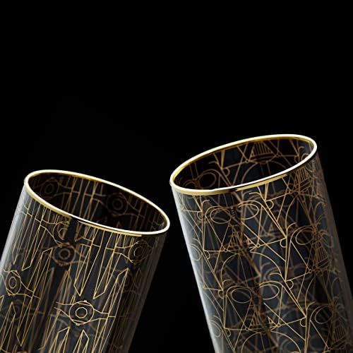 JoyJolt Star Wars Glassware. 'Deco' Highball Glasses Set of 4, 13.5oz Star Wars Glasses. Highball Glass Tumbler with Darth Vader in a Retro Crystal Glass Cup. Tall Drinking Water Glasses For Kitchen - Image 3