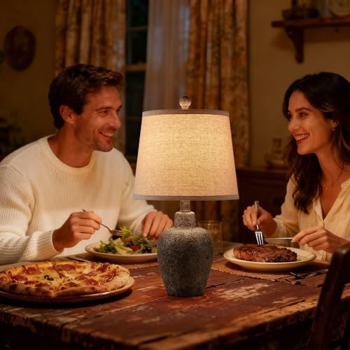 21" Table Lamps for Bedroom Set of 2 Small Farmhouse Bedside Lamps for Living Room Rustic Cottage Jar-Shaped Lamp for Nightstand Retro Brown Finish,Bulbs Not Included ﻿ - Image 3