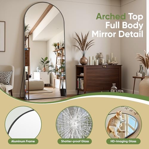 Floor Mirror, 76"x34" Oversized Full Length Mirror with Stand,Black - Image 5