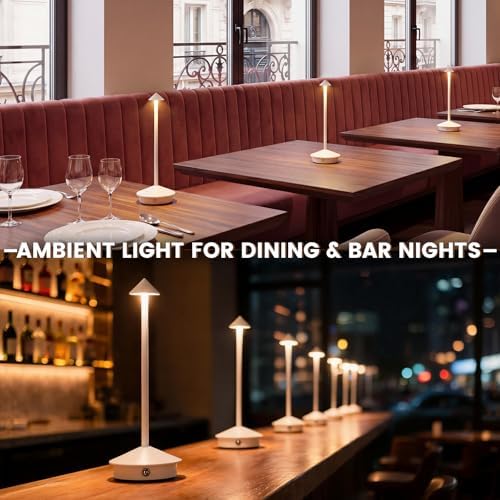 12 Pack Cordless Table Lamp, 3 Color Stepless Dimmable, White - Image 5