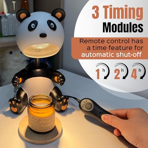XoooX Candle Warmer Lamp – Panda Bear Design with Timer, Scented Candle Fragrance Diffuser; Cute Home Table Decor for Bedroom, Kitchen & Office for Women, Girls & Boys - Image 3