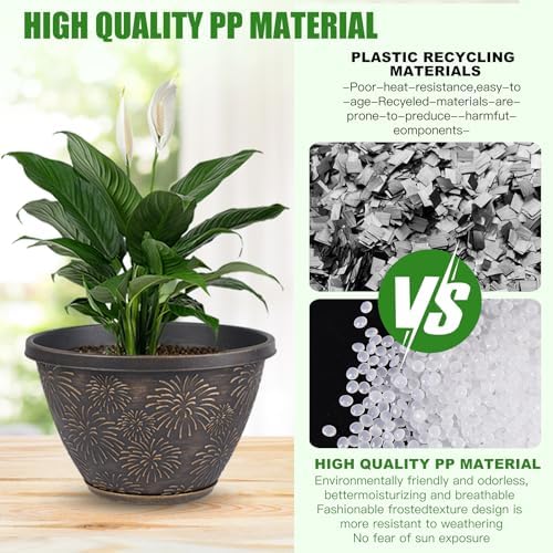 Nooulap 6 Pack 8 inch Plant Pots - Image 6