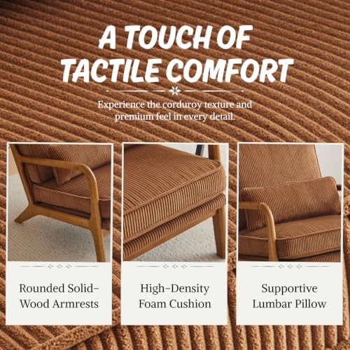 Karl home Mid-Century Modern Accent Reading Chair, Brown - Image 5
