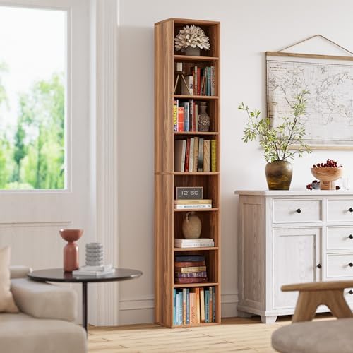 IRONCK Tall Narrow Bookshelf 8 Tiers, Compact Corner Bookcase, Floor Standing Display Storage Shelves 71 in Tall, Easy to Match for Living Room, Office, Study, Bedroom - Image 6