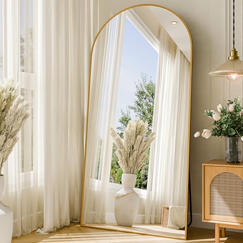 76"x34" Floor Mirror Full Length, Arched Full Length Mirror with Stand, Large Full Body Mirrors for Bedroom Living Room or Cloakroom Gold - Image 3