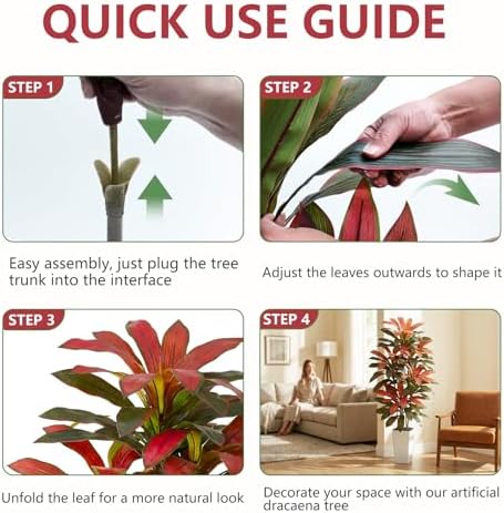 Artificial Red Dracaena Tree 6FT, Tall Fake Plants Indoor - Image 6