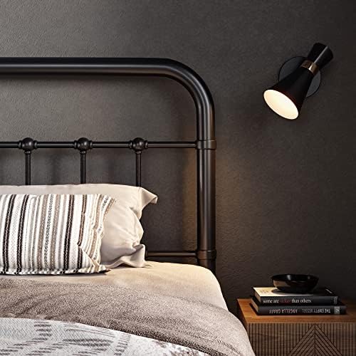 Allewie Queen Metal Bed Frame with Victorian Iron-Art Headboard, Black - Image 4