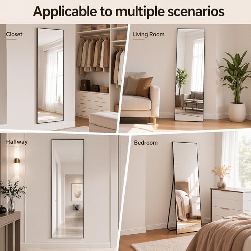 Antok Full Length Mirror, 71"x28" Floor Mirror for Bedroom, Dorm, Black - Image 6
