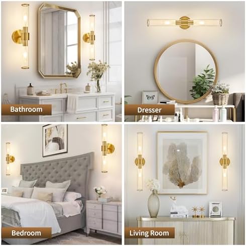 Morauroral Gold Battery Operated Wall Sconce Rechargeable 1 Pack - Image 7