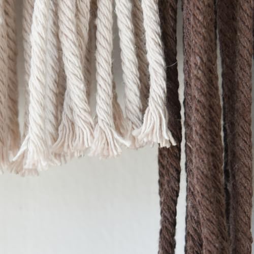 Jakalin Macrame Wall Hanging Brown Geometric Fiber Art Living Room 33" x57" - Image 7