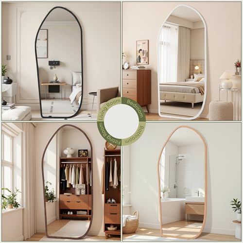 Suidia Full Length Mirror, Oversized Floor Mirror with Solid Wood Frame, Large Standing Mirror for Bedroom Living Room, Wood Art Style, Dark Walnut, 75" L x 32" W - Image 6