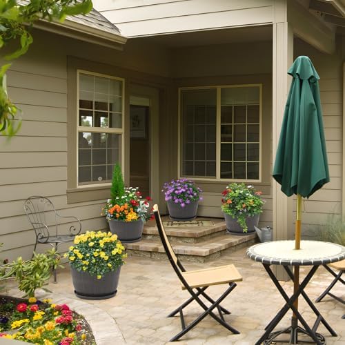 Quarut 12 Inch 4 Pack Large Planters Pot for Plants Indoor Outdoor - Image 6