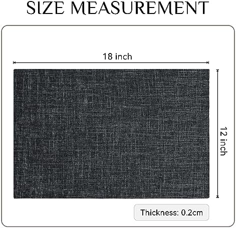Softalker Faux Linen Cloth Placemats Set of 8-12 x 18 Inch, Dark Grey - Image 6