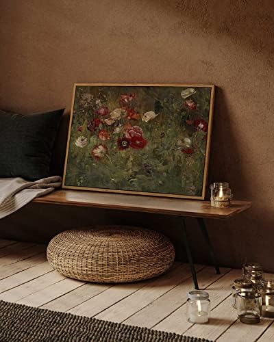 InSimSea Framed Canvas Wall Art Vintage Decor, Home Decor Classical Floral Scenic Oil Painting Canvas Prints, Rustic Wall Decorations for Bedroom Bathroom Office Decor, 16"x24" - Image 3