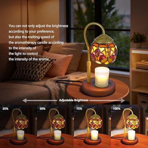 Baroque Tiffany Style Candle Warmer Lamp, Adjustable Height - Image 5