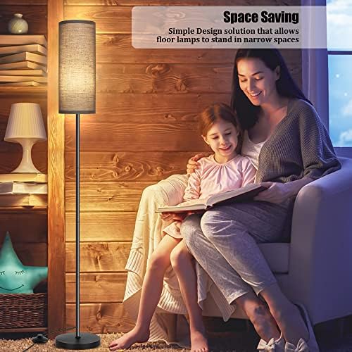 PARTPHONER Floor Lamp for Living Room, Modern Standing Lamps with Lampshade, Minimalist Tall Lamp with Foot Switch for Living Room, Bedroom, Kids Room, Office(Bulb Not Included) - Image 7