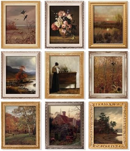 97 Decor Vintage Fall Wall Art, 9 Pcs Farmhouse Prints, 8x10 Unframed by 97Decor