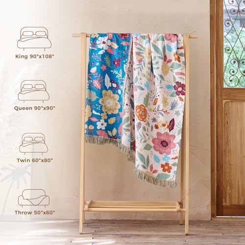 LUTBM Boho Throw Blanket for Bed 60"x80", All Season Cotton Couch Blankets - Image 6