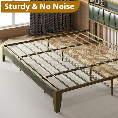 LIKIMIO California King Bed Frame with Storage Headboard & Charging Station - Image 6