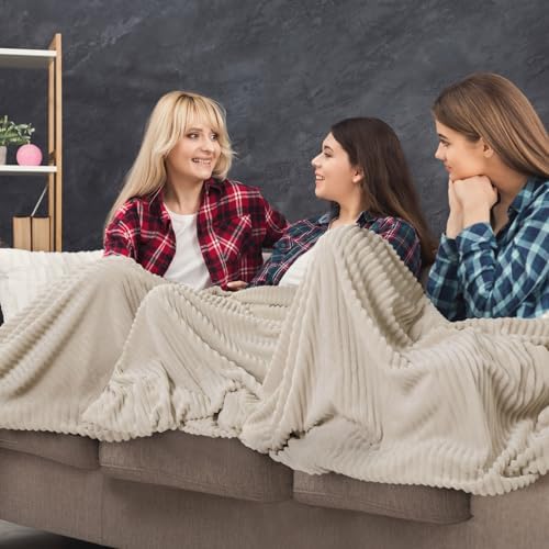 Buryeah 6 Pcs Flannel Blankets Bulk,Fall Outdoor Wedding, Khaki - Image 4