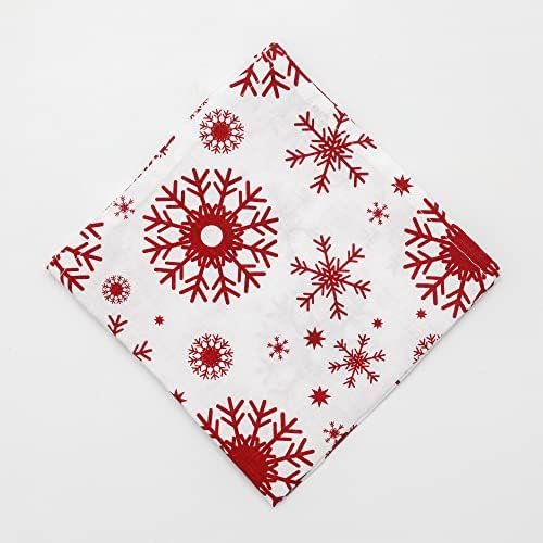 100% Pure Linen Dinner Christmas Cloth Napkins 15 x 15 Inch Snowflake Pattern - Set of 6 Pack European Flax Natural Fabric Washable for Home and Kitchen - Image 4