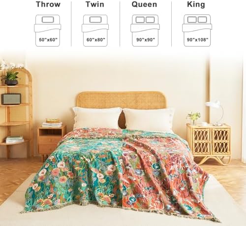 LUTBM Boho Throw Blanket for Couch 50"x60", Cotton Decorative Bed Throw - Image 5