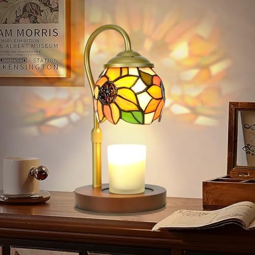 Sunflower Tiffany Style Candle Warmer Lamp, Adjustable Height by GlassCharms