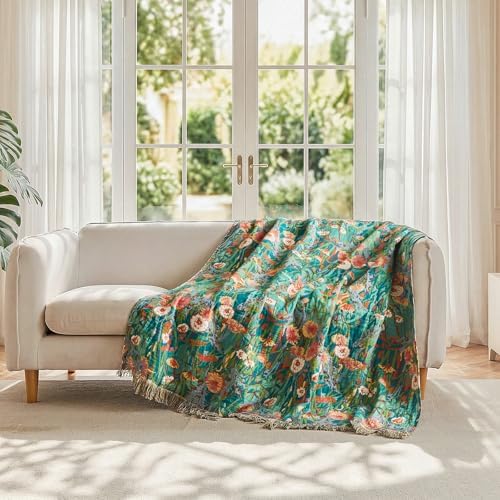 LUTBM Boho Throw Blanket for Couch 50"x60", Cotton Decorative Bed Throw - Image 2