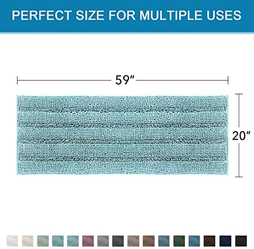 H.VERSAILTEX Bathroom Rugs Bath Mat Runner Rug Non Slip Kitchen Rug Extra Long Bath Rug Runners Oversized 59" x 20" Absorbent Washable Dry Fast Plush Area Rug for Bathroom/Bedroom - Aqua Haze - Image 2