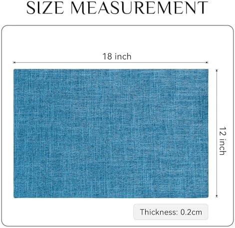 Softalker Faux Linen Cloth Placemats Set of 6-12 x 18 Inch, Sky Blue - Image 6