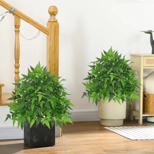 Set of 2 Artificial Bamboo Tree with Spike, Topiary Balls Outdoor 24" - Image 7