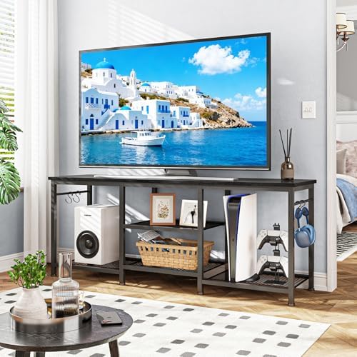 YGEOMER TV Stand for TVs Up to 50 Inch, Black - Image 5
