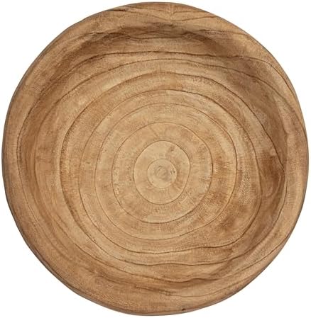 Creative Co-Op Decorative Paulownia Wood Bowl Round Handmade Accent, Natural Finish - Image 4