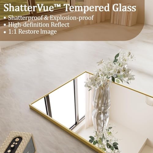Koonmi 56"x21" Floor Mirror Full Length, Large Gold Mirror - Image 2